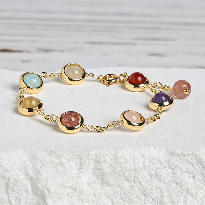 Buddha Stones Kleurrijke kristallen amethist aardbeikwarts Armband - image 2