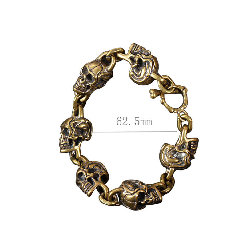 Buddha Stones Retro koperen messing doodskop armband, de Heer van het Lijk, Armband - image 11