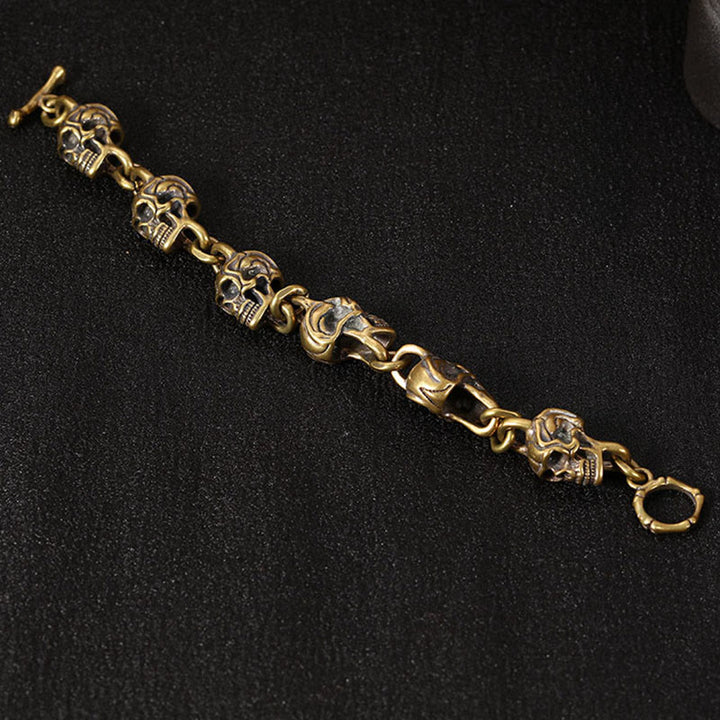Buddha Stones Retro koperen messing doodskop armband, de Heer van het Lijk, Armband - image 9
