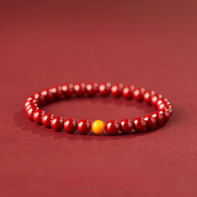 Buddha Stones Natuurlijke cinnaber barnsteen kalmerende Armband - 6mm Imperial Cinnabar - image 3