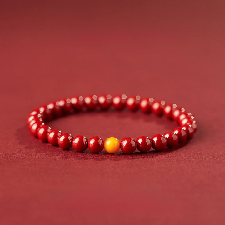 Buddha Stones Natuurlijke cinnaber barnsteen kalmerende Armband - 6mm Imperial Cinnabar - image 3