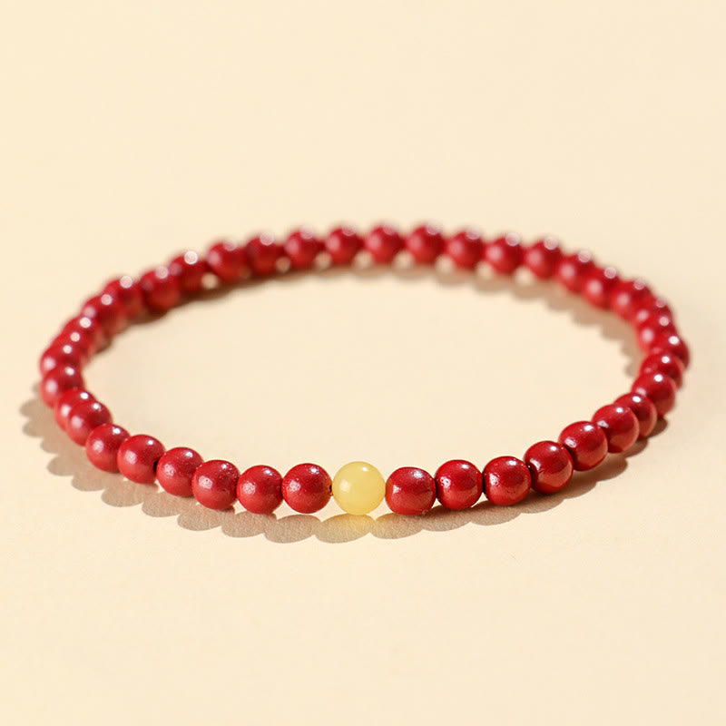 Buddha Stones Natuurlijke cinnaber barnsteen kalmerende Armband - 4 mm Imperial Cinnabar - image 2