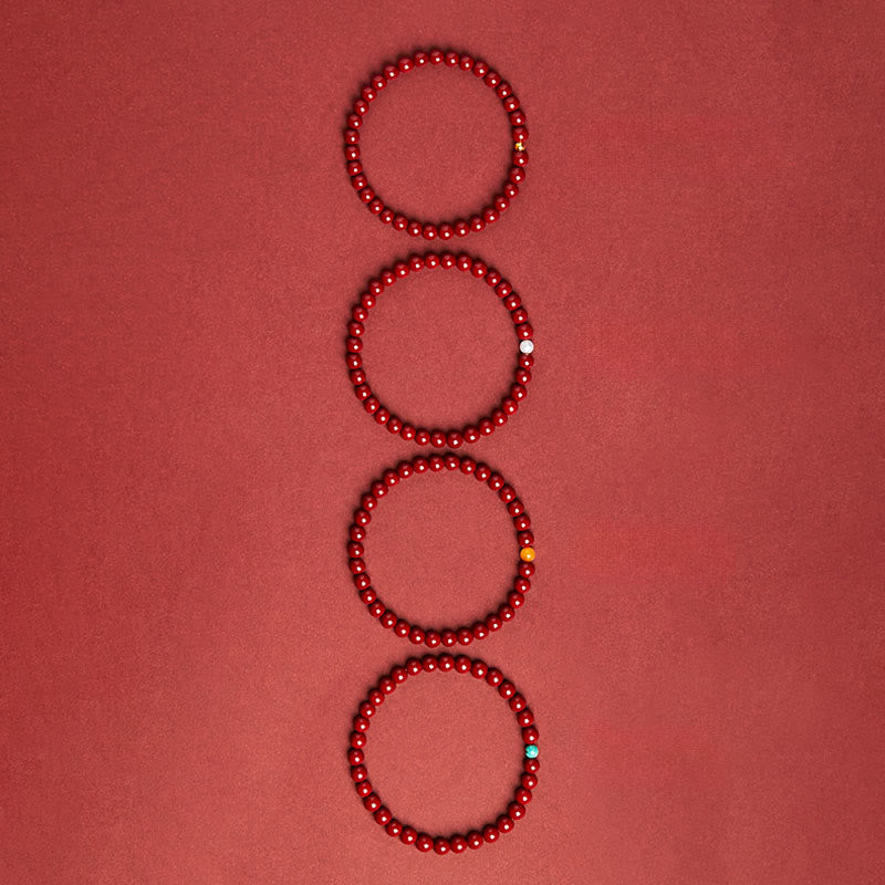 Buddha Stones Natuurlijke cinnaber barnsteen kalmerende Armband - image 6