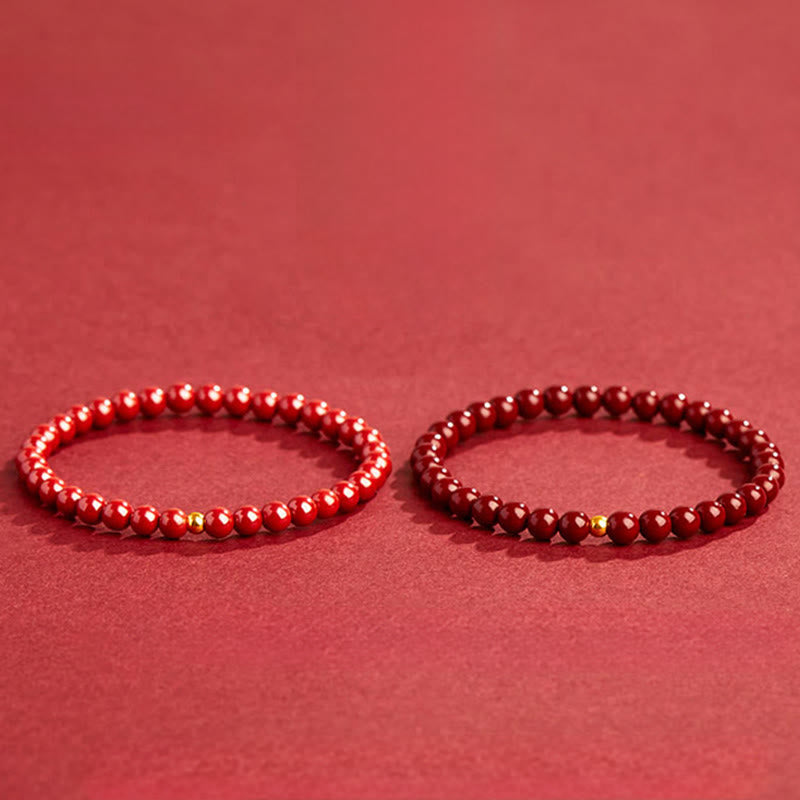 Buddha Stones Natuurlijke cinnaber barnsteen kalmerende Armband - image 4