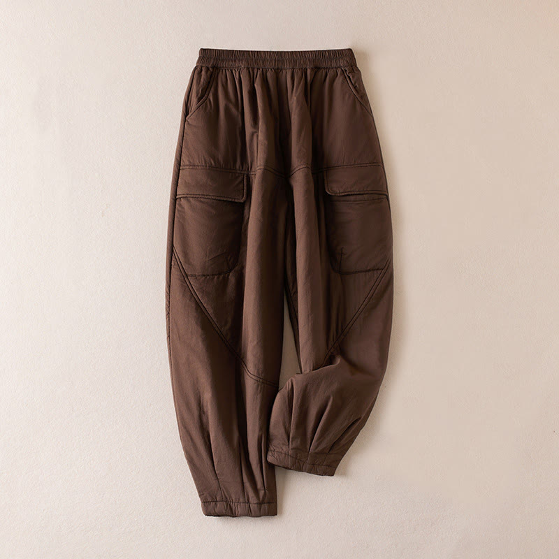 Buddha Stones Effen, dikke harembroek voor dames met Zakken - Zadelbruin - US8-10，UK/AU12-14，EU40-42 (2XL) - image 8