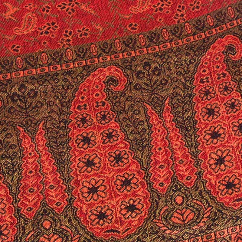 Buddha Stones Jacquard sjaal met contrasterend patchworkpatroon, paisleyprint en kwastjes . - image 7