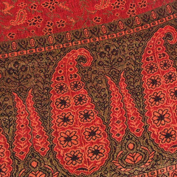 Buddha Stones Jacquard sjaal met contrasterend patchworkpatroon, paisleyprint en kwastjes . - image 7