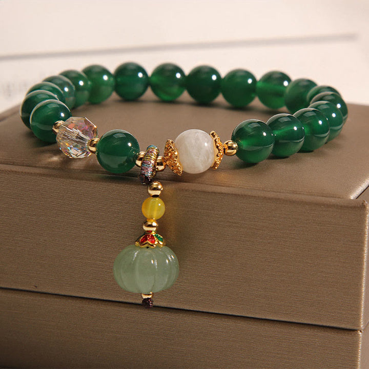 Buddha Stones Groene kristallen pompoenkraal Armband voor ontspanning en rust - Groene kristallen (Polsomtrek: 14-16 cm) - image 0