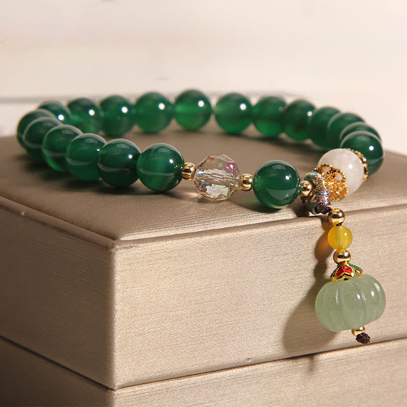 Buddha Stones Groene kristallen pompoenkraal Armband voor ontspanning en rust - image 2
