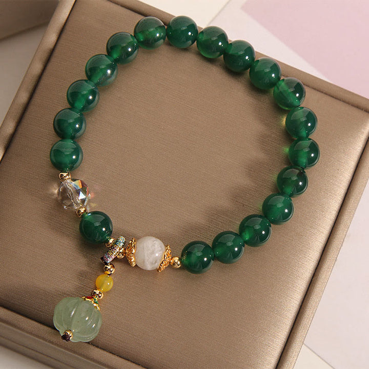 Buddha Stones Groene kristallen pompoenkraal Armband voor ontspanning en rust - image 3