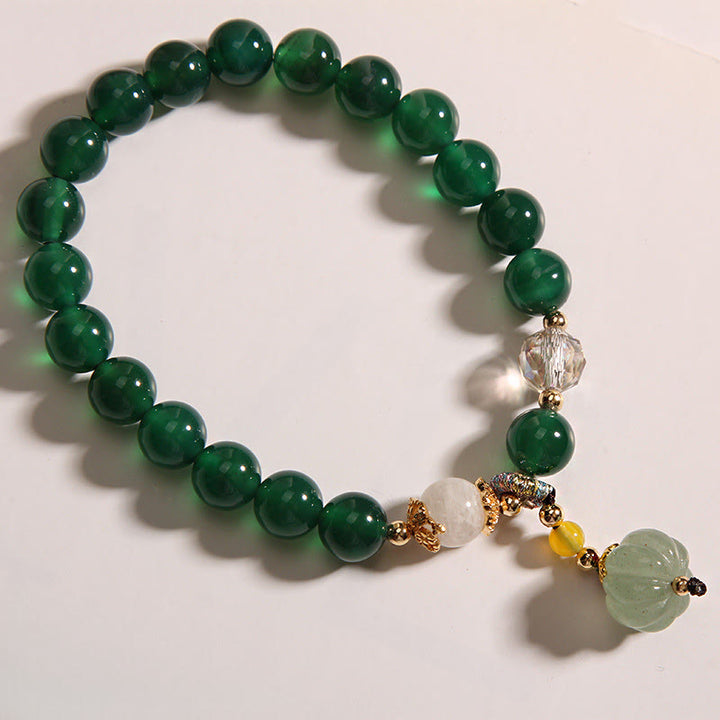 Buddha Stones Groene kristallen pompoenkraal Armband voor ontspanning en rust - image 7