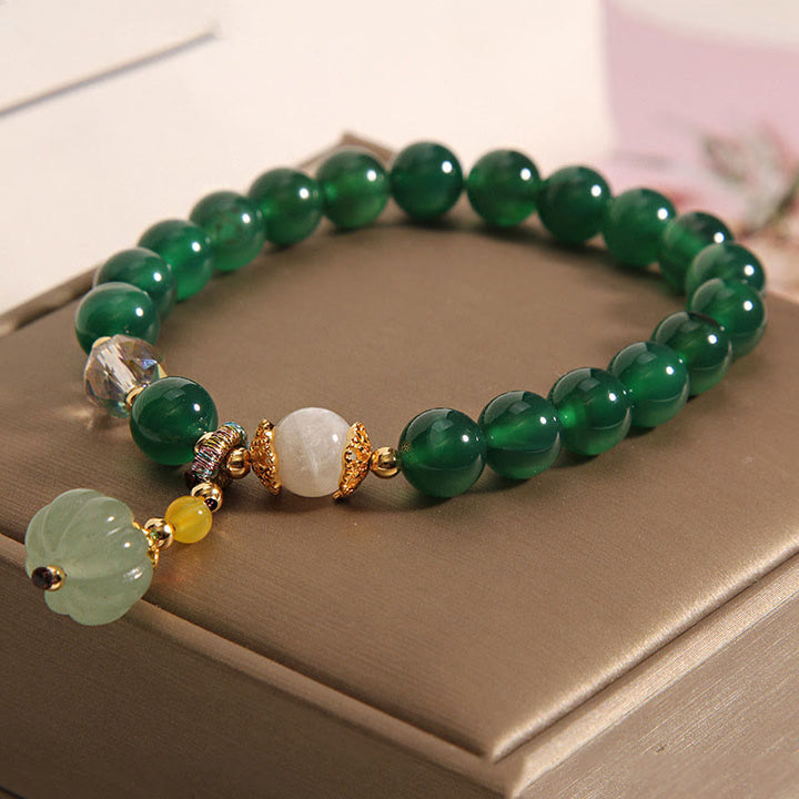 Buddha Stones Groene kristallen pompoenkraal Armband voor ontspanning en rust - image 1