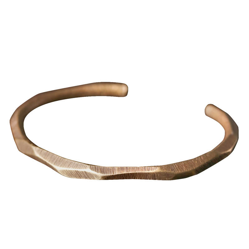 Buddha Stones Handgepolijste open Bangle-armband van koper en messing voor zelfverzorging - image 8