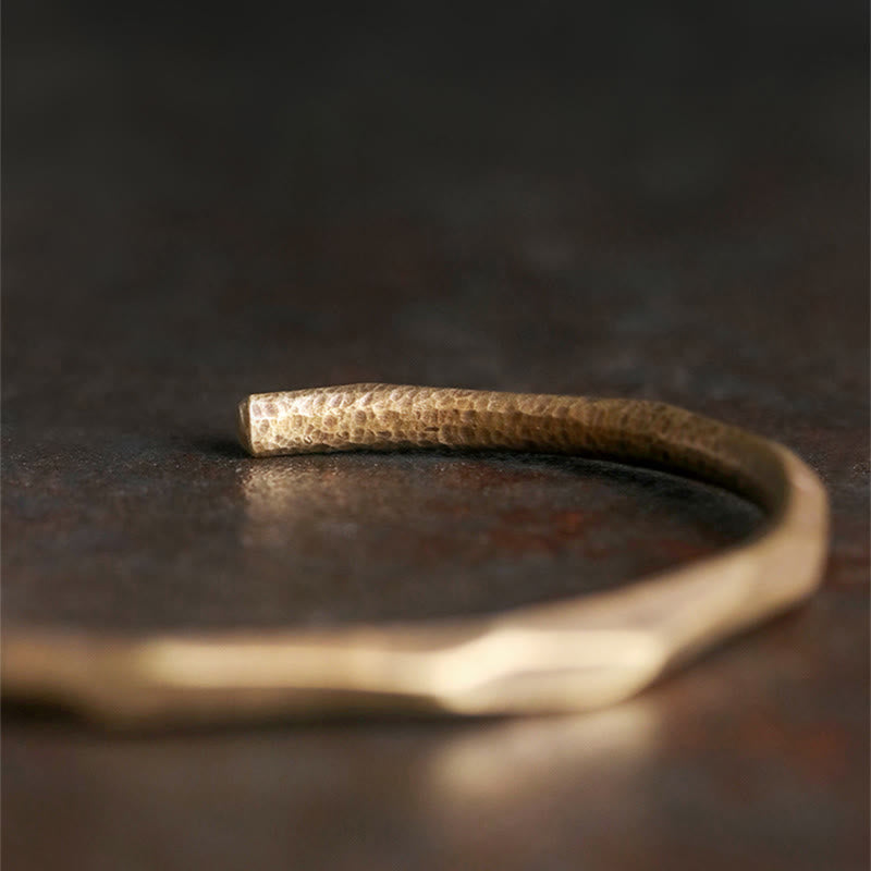 Buddha Stones Handgepolijste open Bangle-armband van koper en messing voor zelfverzorging - image 2