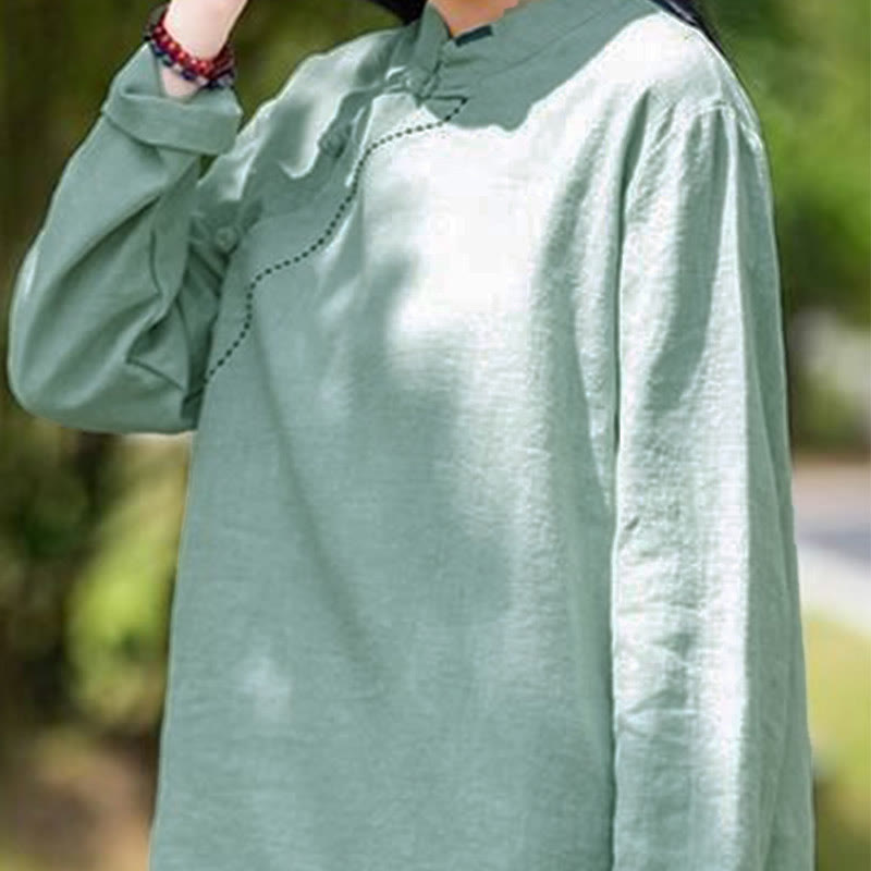 Buddha Stones kraag Knoop Losse kleding - image 1