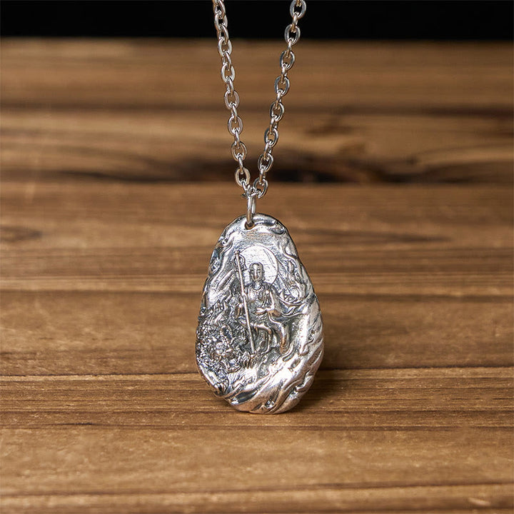 Buddha Stones Koperen Kṣitigarbha Dizang Bodhisattva Compassie hanger Ketting - image 1