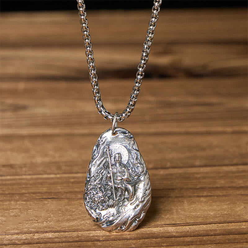 Buddha Stones Koperen Kṣitigarbha Dizang Bodhisattva Compassie hanger Ketting - Boeddha &amp; Twist Chain - image 7