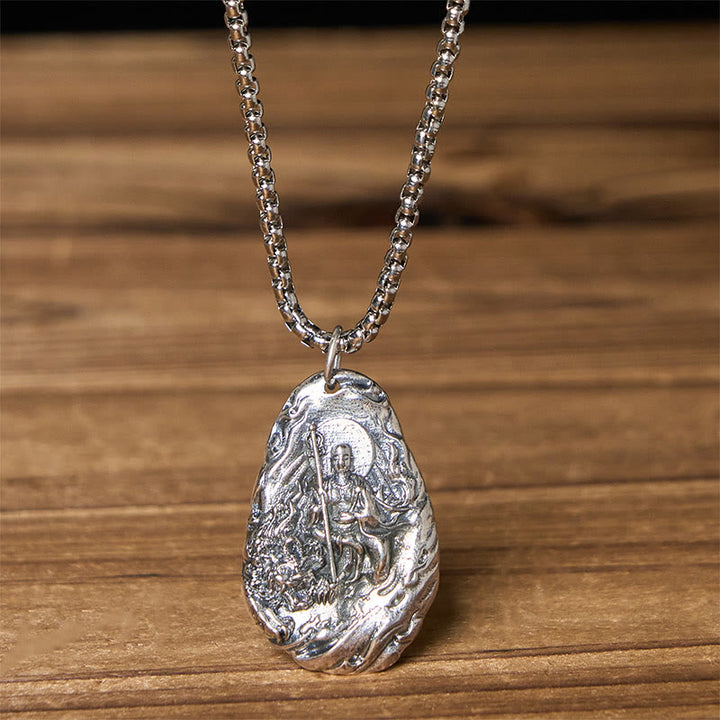 Buddha Stones Koperen Kṣitigarbha Dizang Bodhisattva Compassie hanger Ketting - Boeddha &amp; Twist Chain - image 7