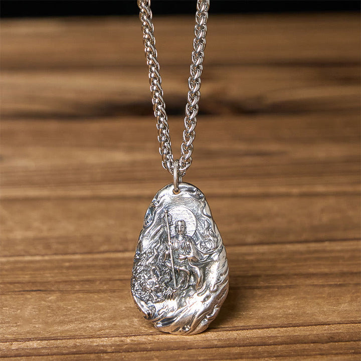 Buddha Stones Koperen Kṣitigarbha Dizang Bodhisattva Compassie hanger Ketting - Boeddha &amp; Kielketting - image 9