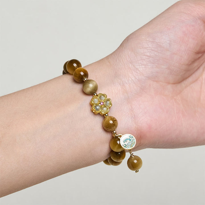 Buddha Stones Natuurlijke gouden tijgeroog klokbloem Armband - image 8