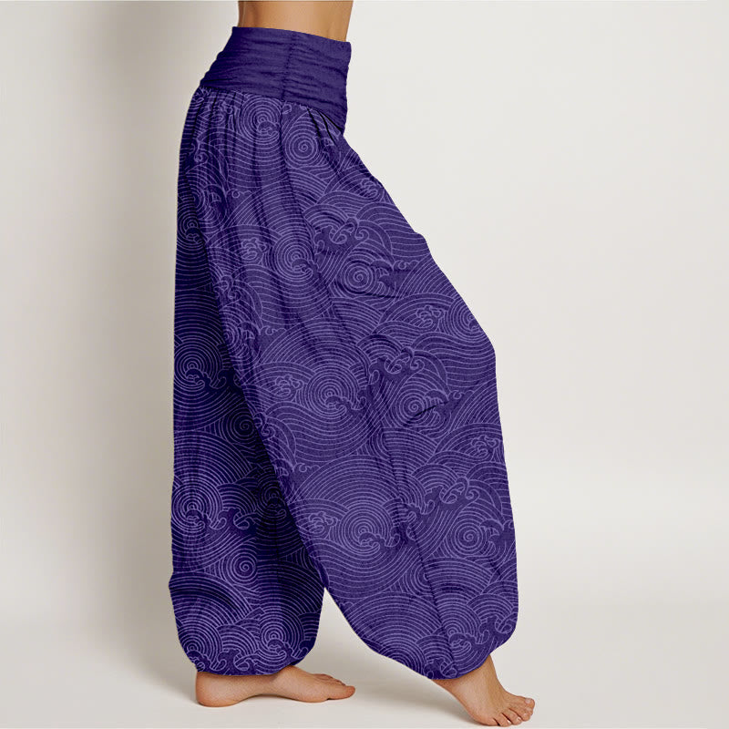 Buddha Stones Harembroek voor dames met elastische Taille en Fu-figuur, 100% Cotton. - image 7
