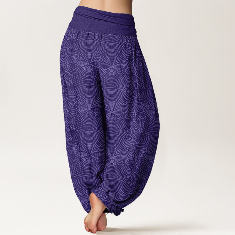 Buddha Stones Harembroek voor dames met elastische Taille en Fu-figuur, 100% Cotton. - image 6