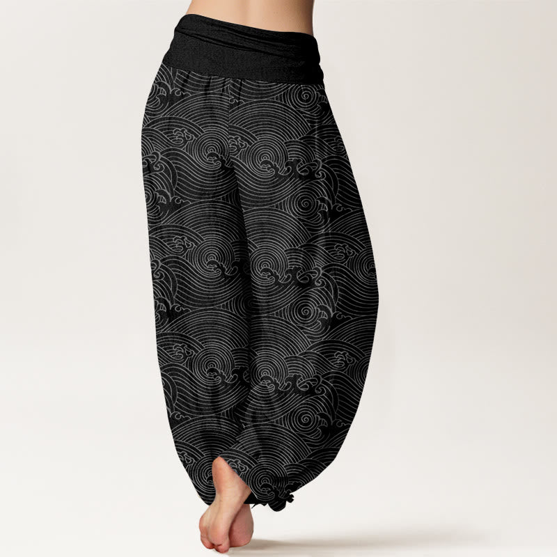 Buddha Stones Harembroek voor dames met elastische Taille en Fu-figuur, 100% Cotton. - image 9