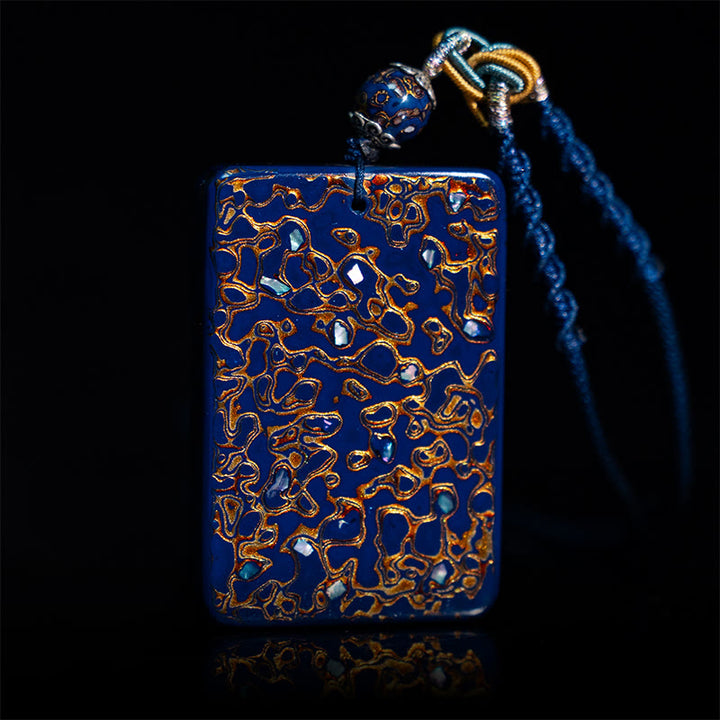 Buddha Stones Handgemaakte Ketting met sandelhoutmotief ter bescherming. - Donkerblauw ( Maat hanger: 4*6*1 cm) - image 18