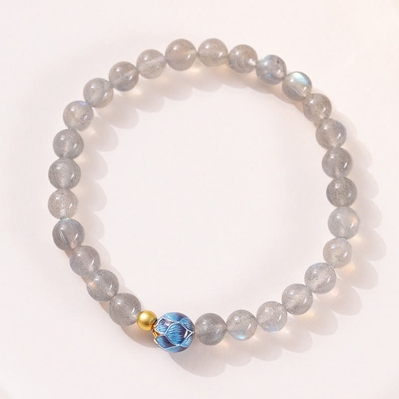 Buddha Stones Natuurlijke maansteen lotus liefde charmante Armband - image 2