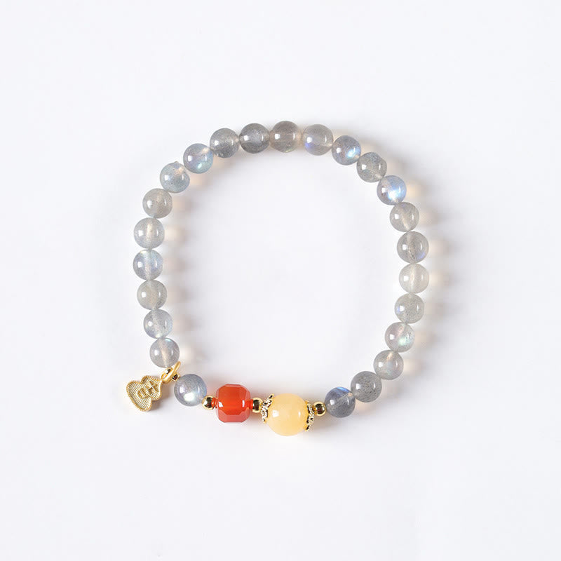 Buddha Stones Natuurlijke maansteen lotus liefde charmante Armband - image 12