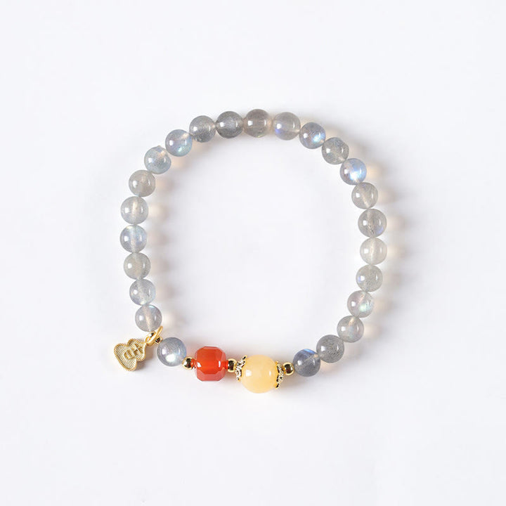 Buddha Stones Natuurlijke maansteen lotus liefde charmante Armband - image 12