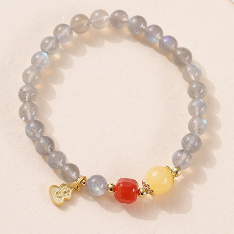 Buddha Stones Natuurlijke maansteen lotus liefde charmante Armband - image 11
