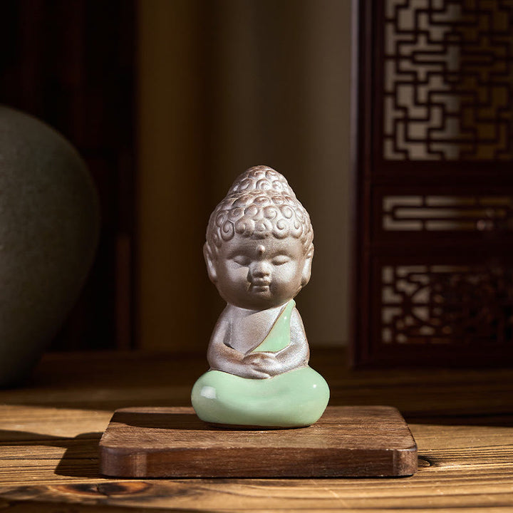 Buddha Stones Gebedsmeditatie Rustende Monnik Keramisch Beeld Sereniteit Huisdecoratie - image 23