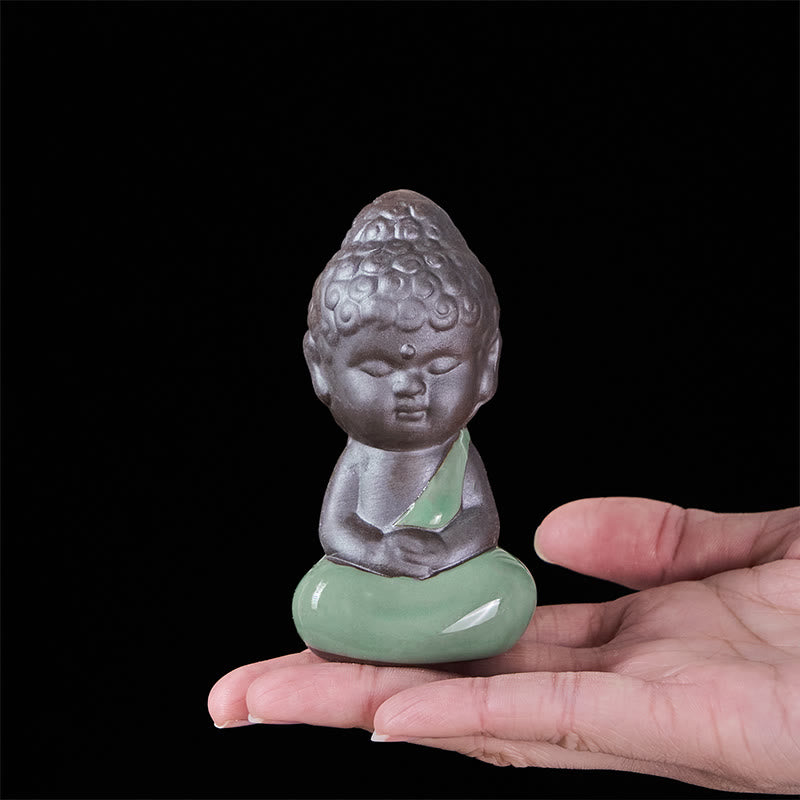 Buddha Stones Gebedsmeditatie Rustende Monnik Keramisch Beeld Sereniteit Huisdecoratie - image 27