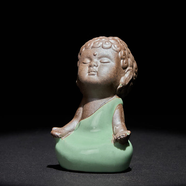 Buddha Stones Gebedsmeditatie Rustende Monnik Keramisch Beeld Sereniteit Huisdecoratie - image 11