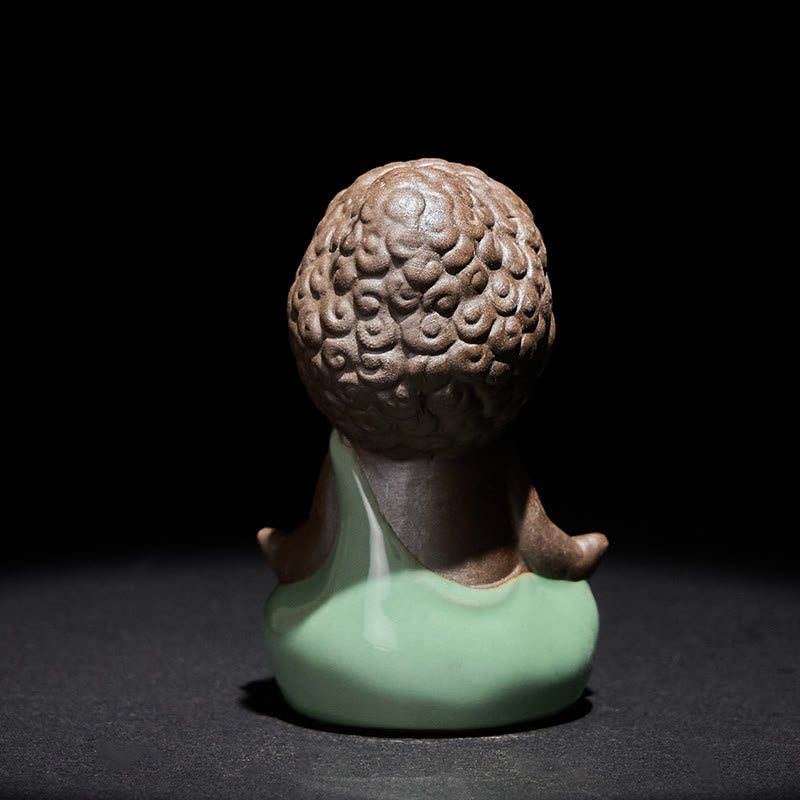 Buddha Stones Gebedsmeditatie Rustende Monnik Keramisch Beeld Sereniteit Huisdecoratie - image 12