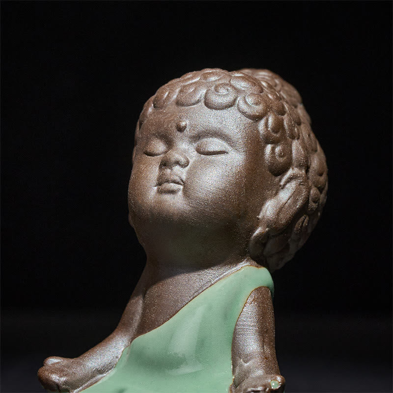 Buddha Stones Gebedsmeditatie Rustende Monnik Keramisch Beeld Sereniteit Huisdecoratie - image 17
