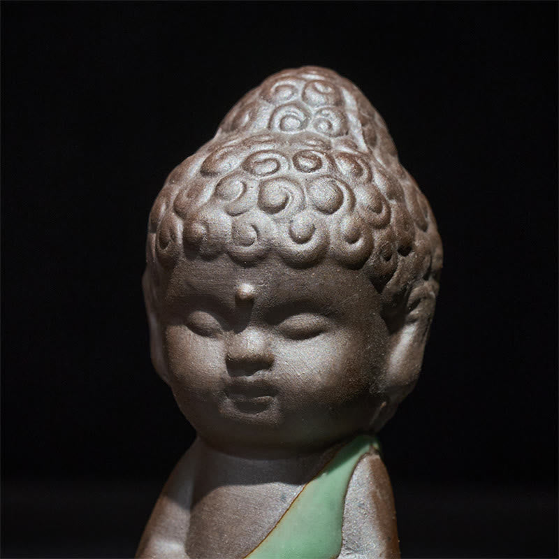 Buddha Stones Gebedsmeditatie Rustende Monnik Keramisch Beeld Sereniteit Huisdecoratie - image 30
