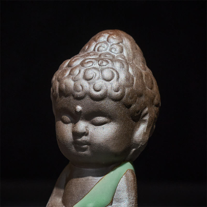 Buddha Stones Gebedsmeditatie Rustende Monnik Keramisch Beeld Sereniteit Huisdecoratie - image 31