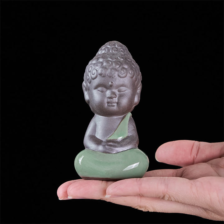 Buddha Stones Gebedsmeditatie Rustende Monnik Keramisch Beeld Sereniteit Huisdecoratie - image 26