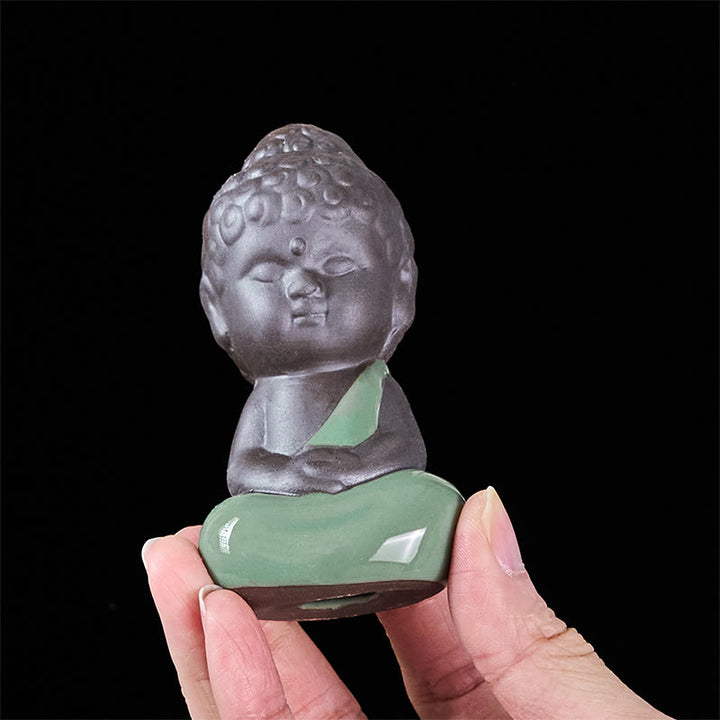 Buddha Stones Gebedsmeditatie Rustende Monnik Keramisch Beeld Sereniteit Huisdecoratie - image 29