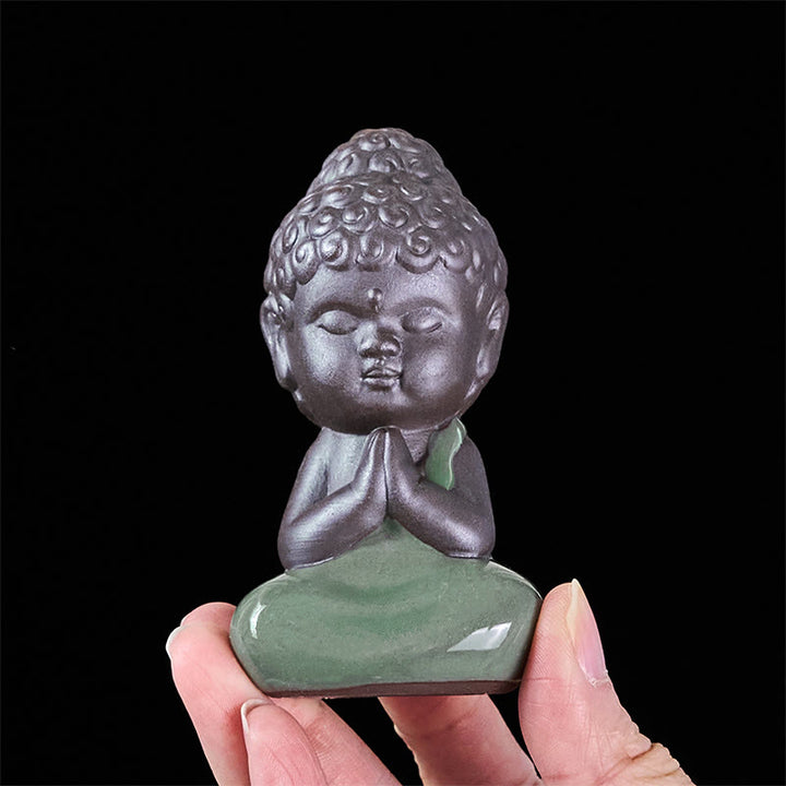 Buddha Stones Gebedsmeditatie Rustende Monnik Keramisch Beeld Sereniteit Huisdecoratie - image 8
