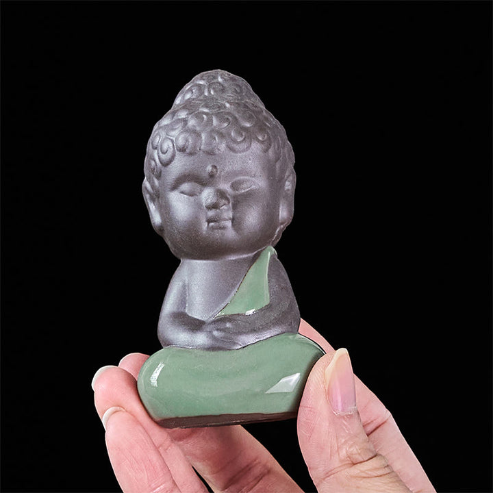 Buddha Stones Gebedsmeditatie Rustende Monnik Keramisch Beeld Sereniteit Huisdecoratie - image 28