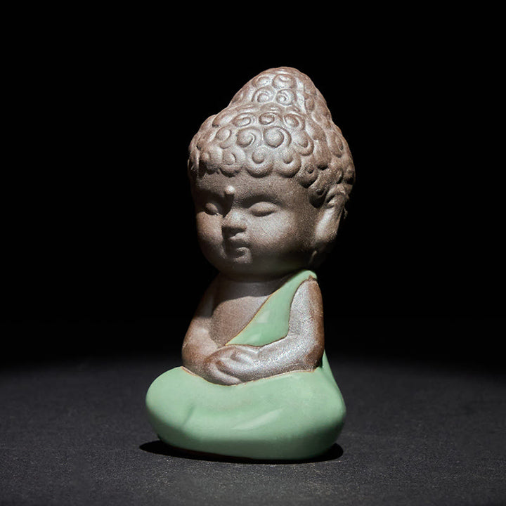 Buddha Stones Gebedsmeditatie Rustende Monnik Keramisch Beeld Sereniteit Huisdecoratie - image 20