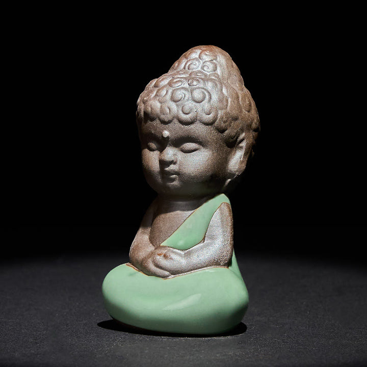 Buddha Stones Gebedsmeditatie Rustende Monnik Keramisch Beeld Sereniteit Huisdecoratie - image 19