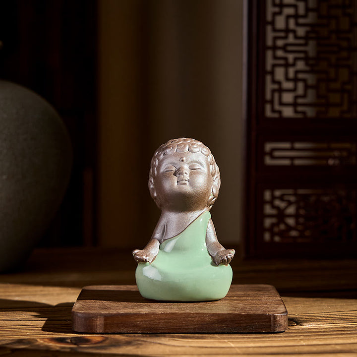 Buddha Stones Gebedsmeditatie Rustende Monnik Keramisch Beeld Sereniteit Huisdecoratie - image 13