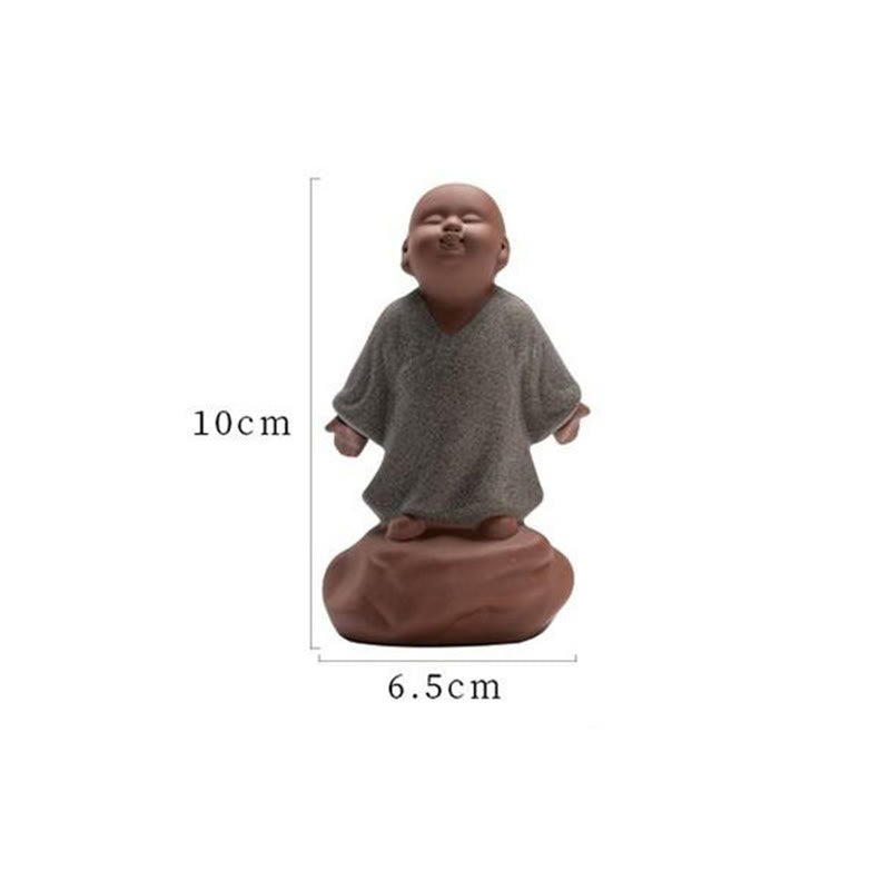 Buddha Stones Keramische beeld van een rustende monnik die omhoog kijkt - Mededogen - Woondecoratie - image 8