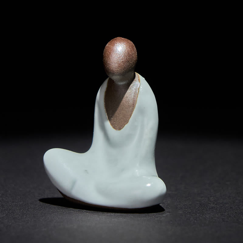 Buddha Stones Klein, vormloos keramisch Boeddhabeeldje in mediterende houding, zen-huisdecoratie, 4 x 2,5 x 5 cm - Boeddha 4*2,5*5 cm - image 0