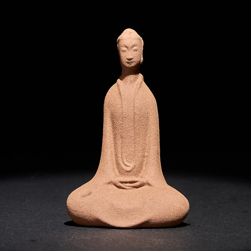 Buddha Stones Zittende Boeddha in gebed, keramisch beeldje, zen huisdecoratie, 5*3*8,5 cm - image 2