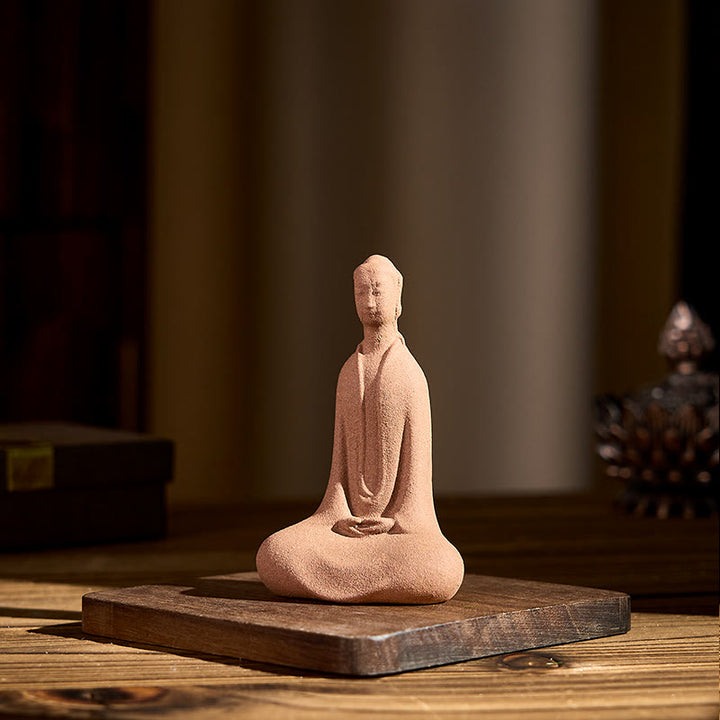Buddha Stones Zittende Boeddha in gebed, keramisch beeldje, zen huisdecoratie, 5*3*8,5 cm - image 5